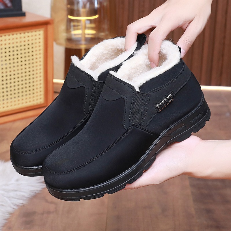 🔥On This Week Sale 70% OFF🔥 Men's Casual Warm Snow Boots, Ankle Height, Fabric Lining, Rubber Sole, Solid Color, Outdoor Footwear - W020