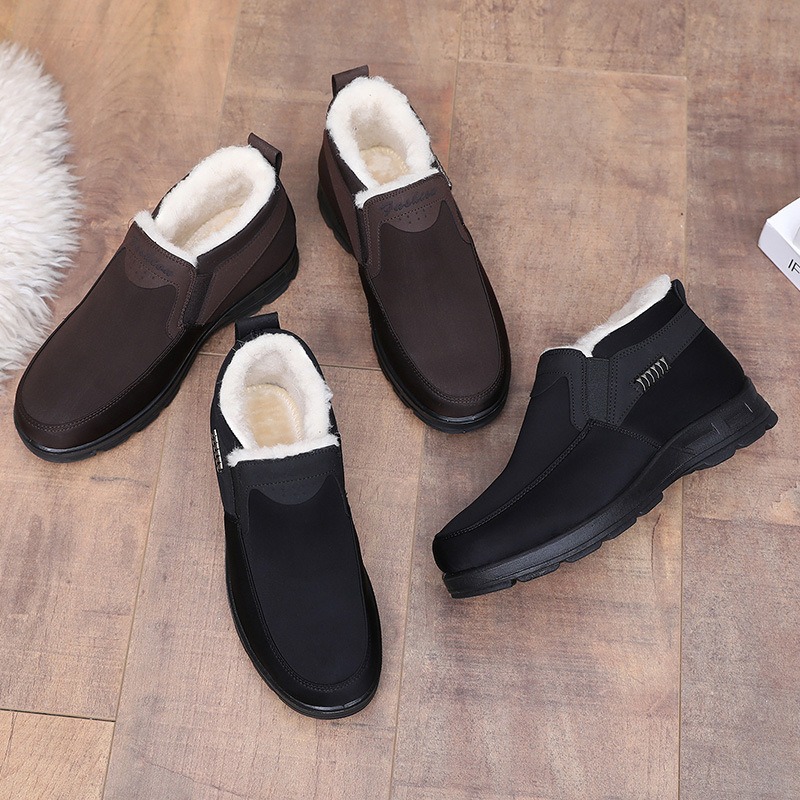 🔥On This Week Sale 70% OFF🔥 Men's Casual Warm Snow Boots, Ankle Height, Fabric Lining, Rubber Sole, Solid Color, Outdoor Footwear - W020