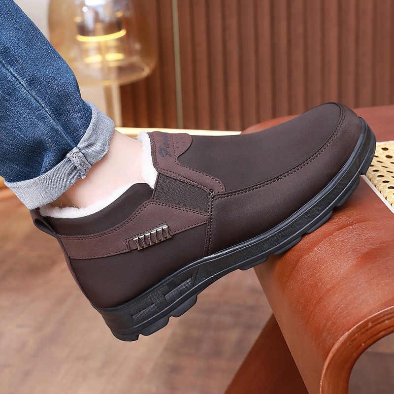🔥On This Week Sale 70% OFF🔥 Men's Casual Warm Snow Boots, Ankle Height, Fabric Lining, Rubber Sole, Solid Color, Outdoor Footwear - W020