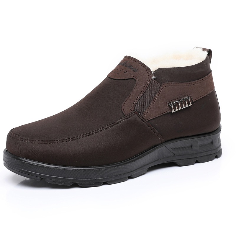 🔥On This Week Sale 70% OFF🔥 Men's Casual Warm Snow Boots, Ankle Height, Fabric Lining, Rubber Sole, Solid Color, Outdoor Footwear - W020