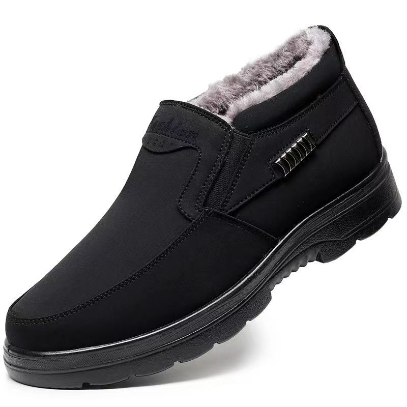 🔥On This Week Sale 70% OFF🔥 Men's Casual Warm Snow Boots, Ankle Height, Fabric Lining, Rubber Sole, Solid Color, Outdoor Footwear - W020