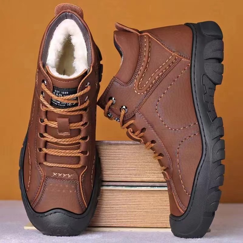 🔥On This Week Sale 70% OFF🔥 Thermal Comfortable Men's Outdoor Hiking Shoes With Plush Lining, Non-slip Arch Support