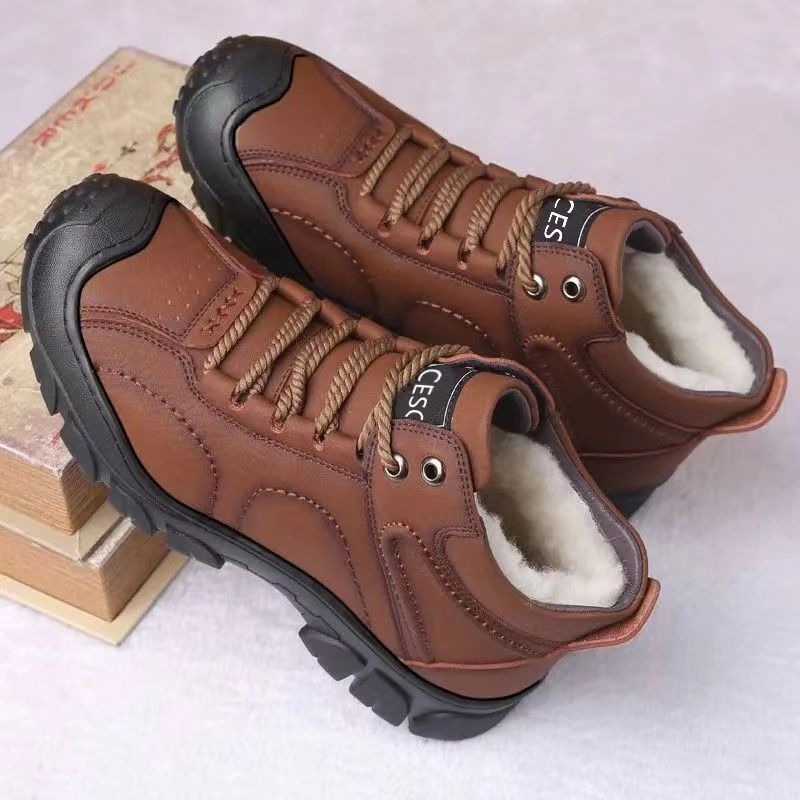 🔥On This Week Sale 70% OFF🔥 Thermal Comfortable Men's Outdoor Hiking Shoes With Plush Lining, Non-slip Arch Support