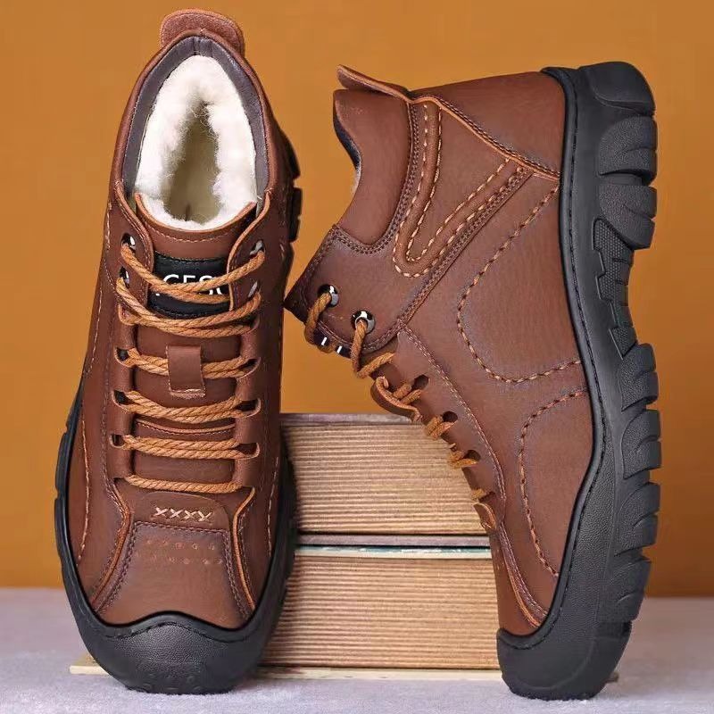 🔥On This Week Sale 70% OFF🔥 Thermal Comfortable Men's Outdoor Hiking Shoes With Plush Lining, Non-slip Arch Support