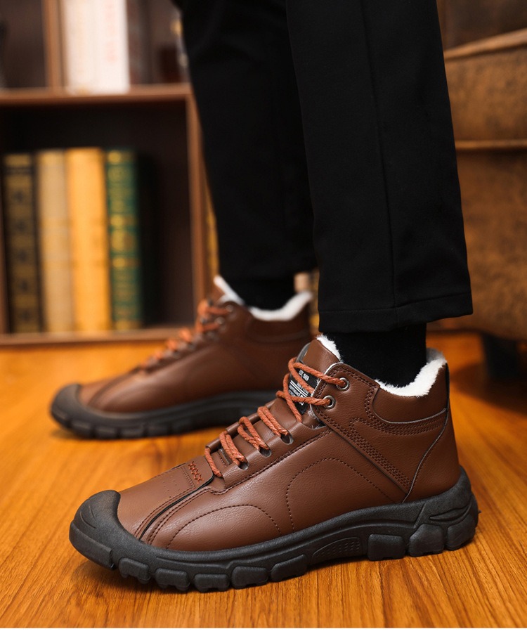 🔥On This Week Sale 70% OFF🔥 Thermal Comfortable Men's Outdoor Hiking Shoes With Plush Lining, Non-slip Arch Support