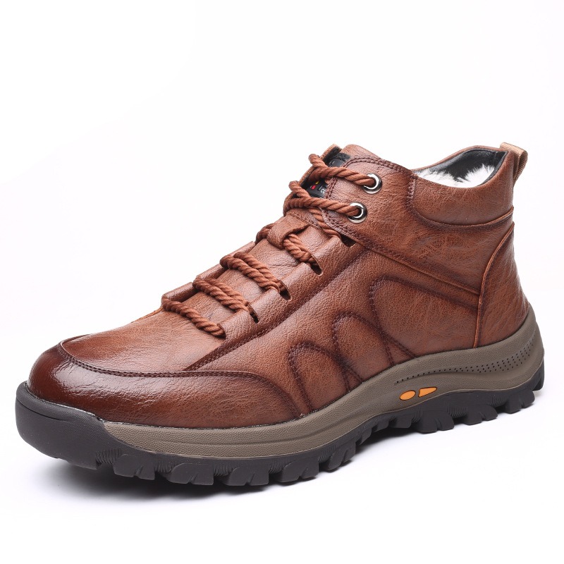 🔥On This Week Sale 70% OFF🔥 Men's Slip-On Snow Boots - Casual Solid Color, All-Season Comfort with Warm Fleece Lining & Non-Slip Rubber Sole - W026