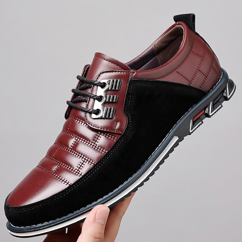 🔥Hot Sale🎁—70% OFF 🎉Men Splicing Non Slip Business Casual Comfortable Leather Oxfords - 6404