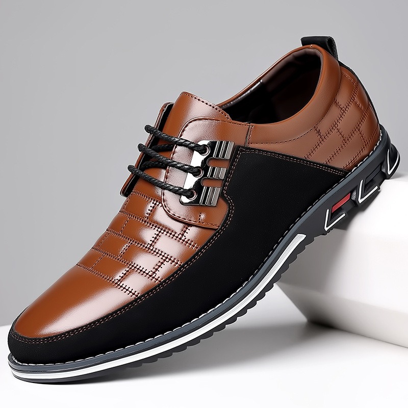 🔥Hot Sale🎁—70% OFF 🎉Men Splicing Non Slip Business Casual Comfortable Leather Oxfords - 6404