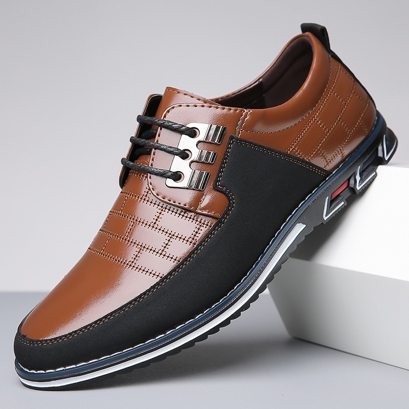 🔥Hot Sale🎁—70% OFF 🎉Men Splicing Non Slip Business Casual Comfortable Leather Oxfords - 6404