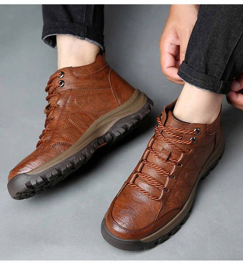 🔥Last Day Promotion 70% OFF 🎁 Men's Casual Leather Good Arch Support & Non-slip Outdoor Breathable Walking Shoes - 2028
