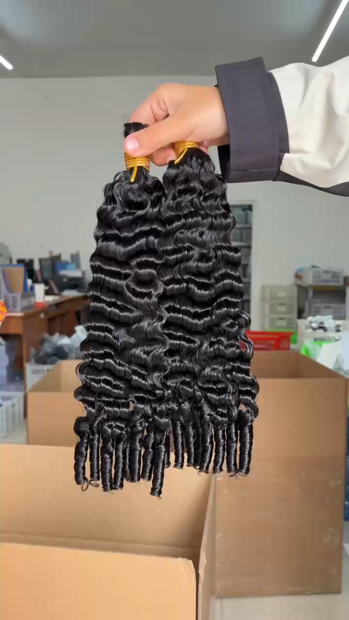 15A Remy Human Hair Bundle Bouncy Curly Curl Natural Black WIG.LTD