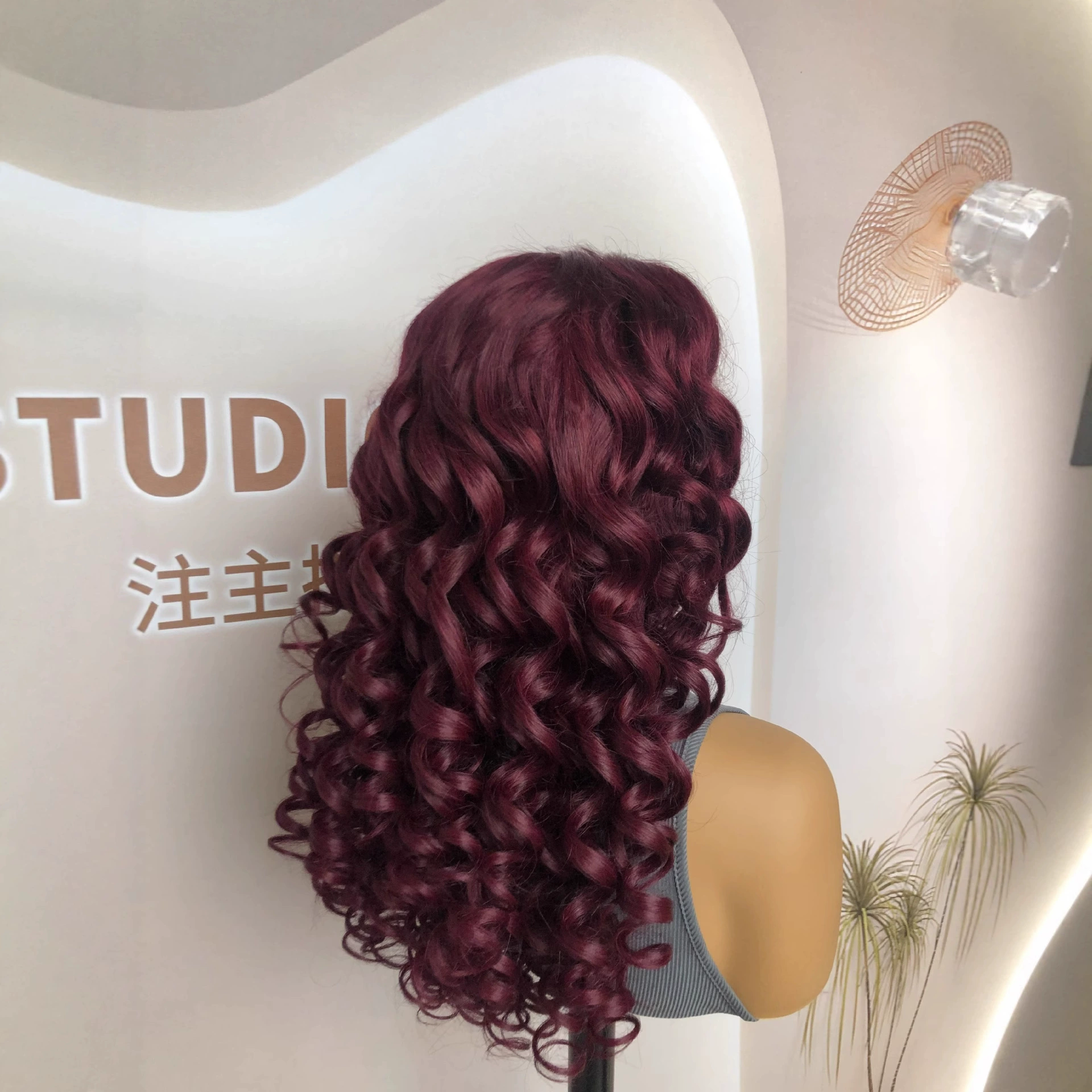 26" 99J 13x4 200% Density Bouncy Curly Curl Remy Human Hair Lace Front Wig Natural Black Highlight Color WIGLTD
