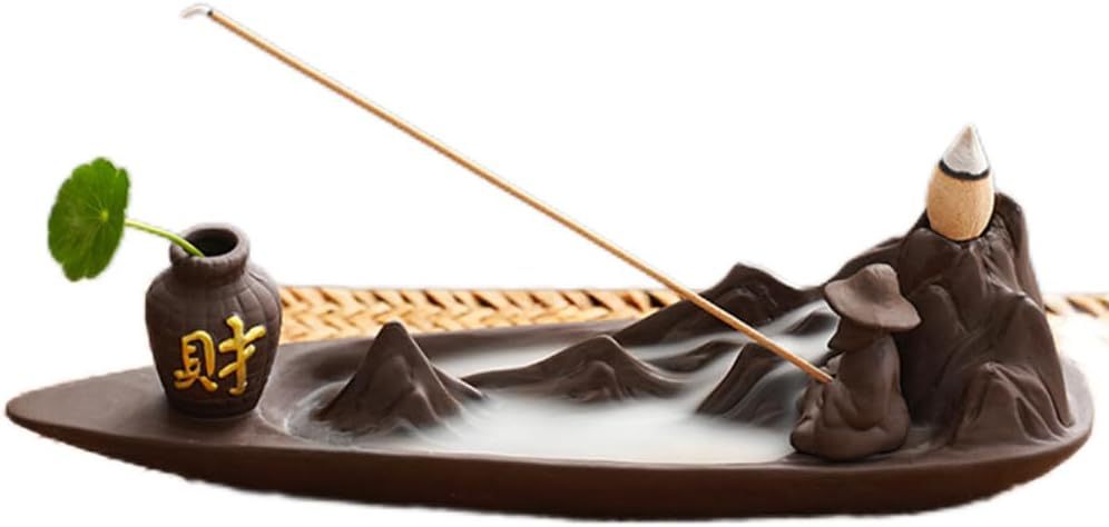 Censer Ceramic Incense Burner, Black,