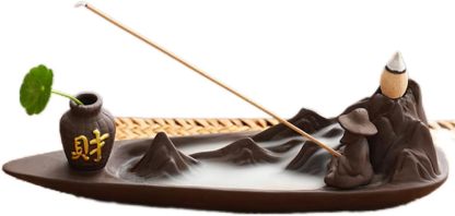 Censer Ceramic Incense Burner, Black,