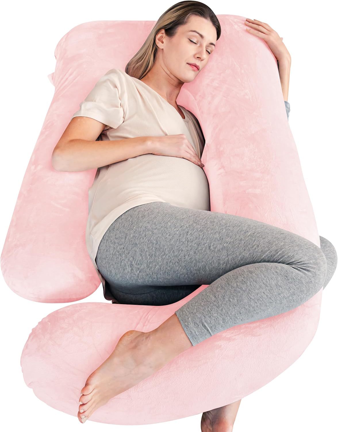 Cute Castle Pregnancy Pillows, Soft U-Shape Maternity Pillow with Remo
