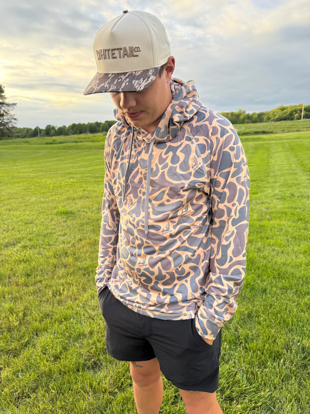 Camo Faded Light Weight Hoodie