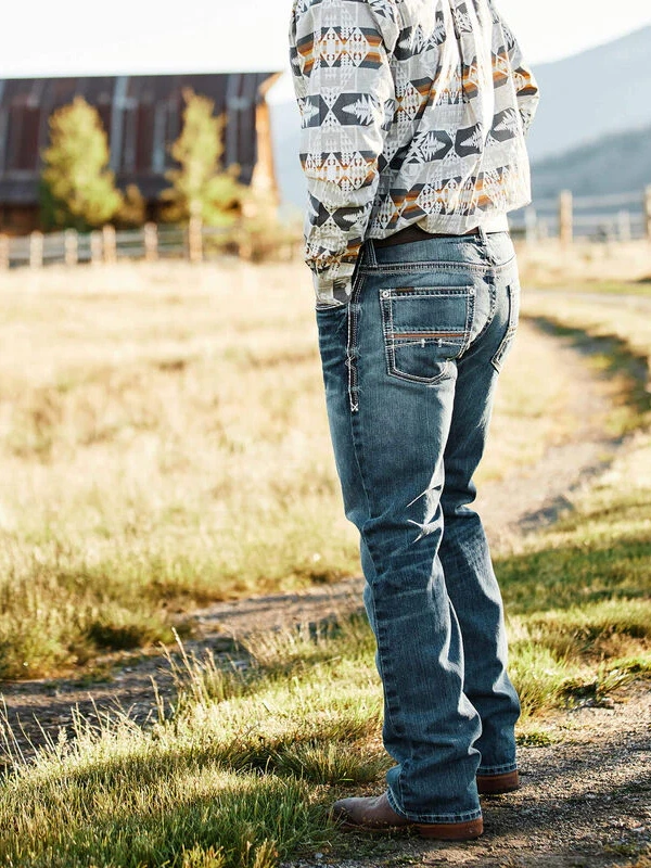 Men’s Slim Bootcut Stretch Blue Jeans