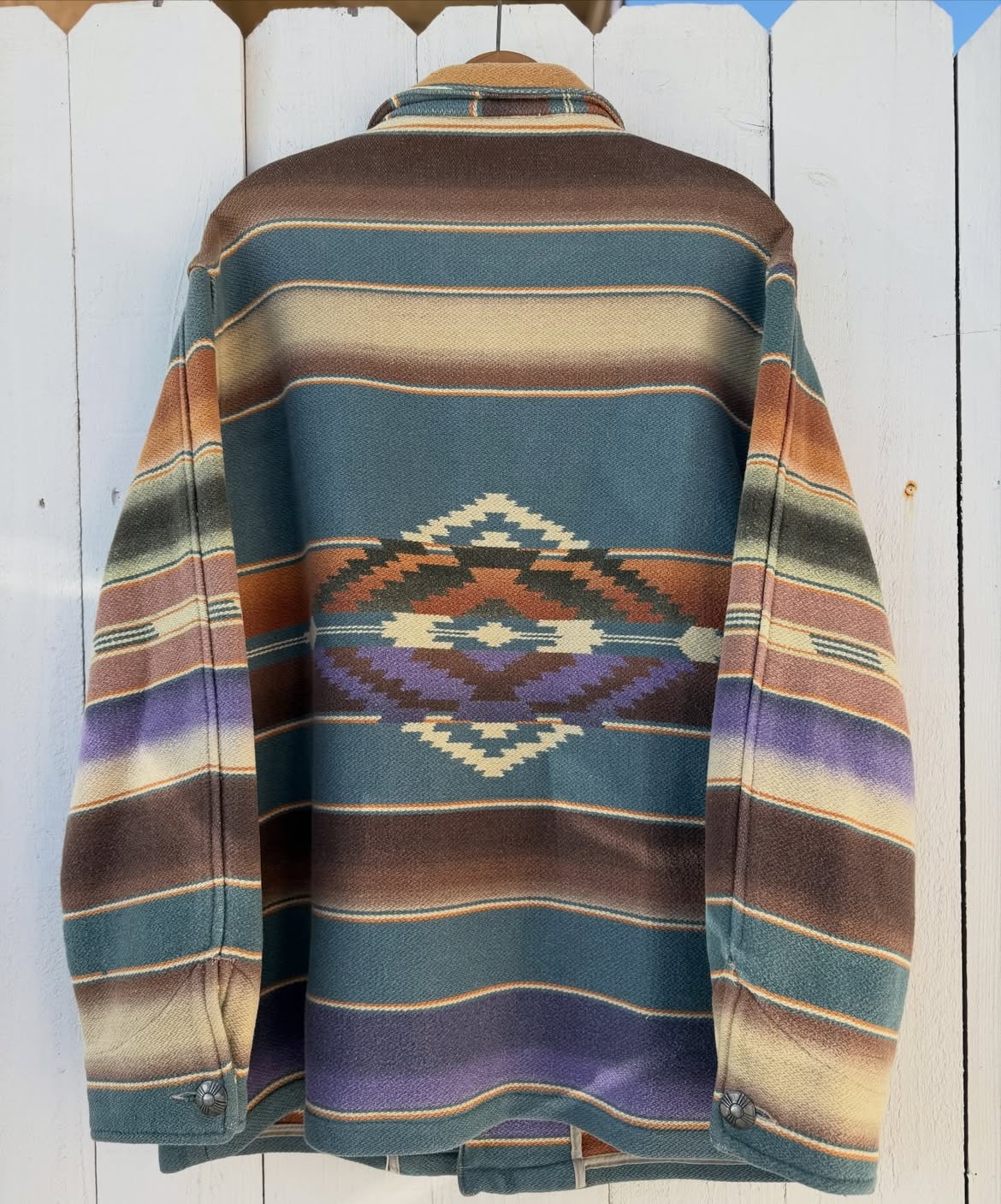 Retro Southwestern Striped Western Chore Coat