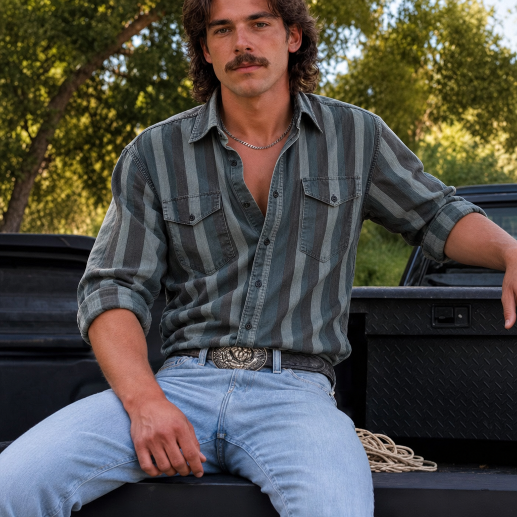 Vintage Striped Western Shirt