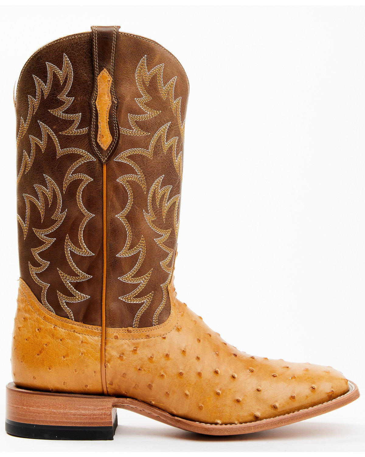 Men's Full-Quill Ostrich Exotic Western Boots - Broad Square Toe