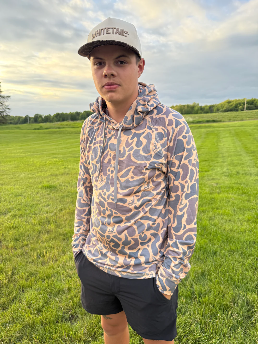 Camo Faded Light Weight Hoodie