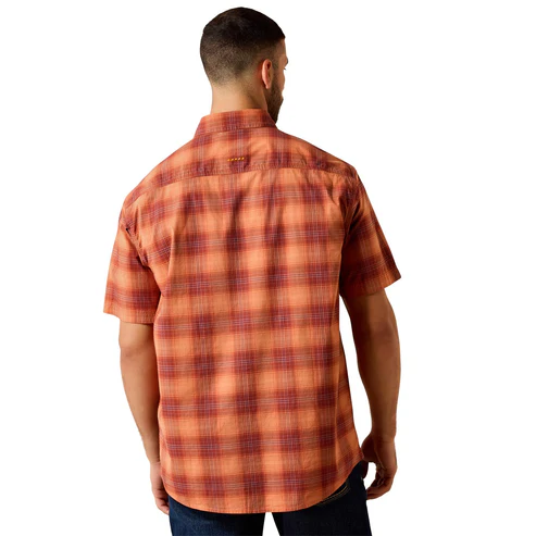 Ariat Men's Rebar DuraStretch Short Sleeve Work Shirt Sunset Orange