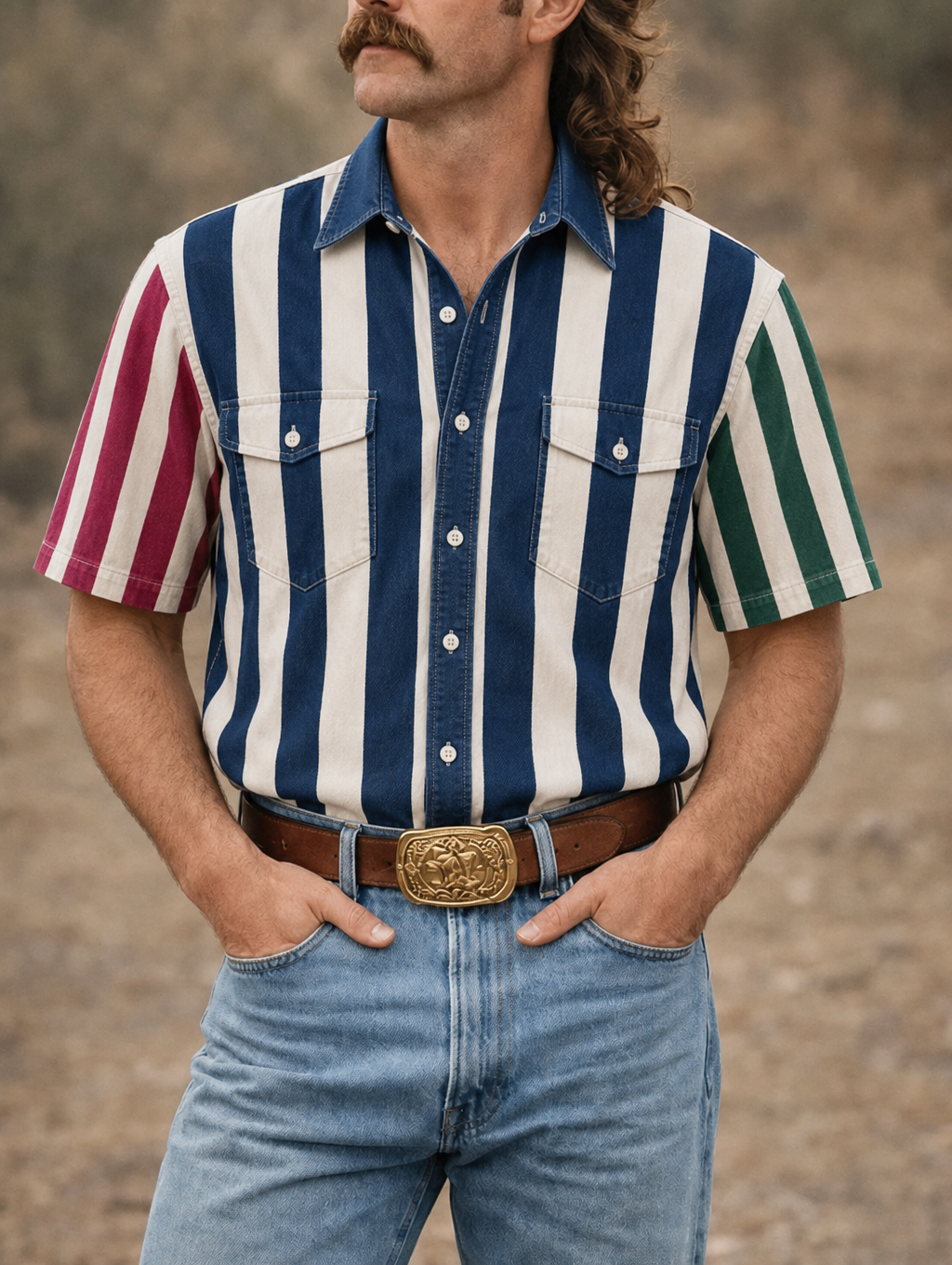 Vintage Striped Western Shirt