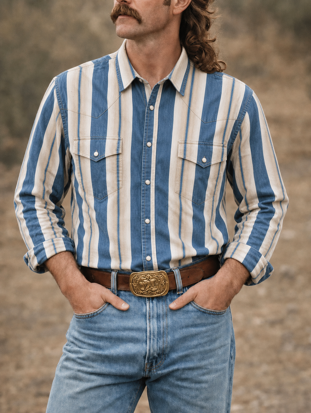 Vintage Striped Western Shirt