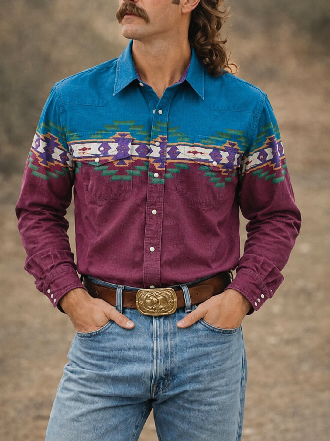 Vintage Striped Western Shirt