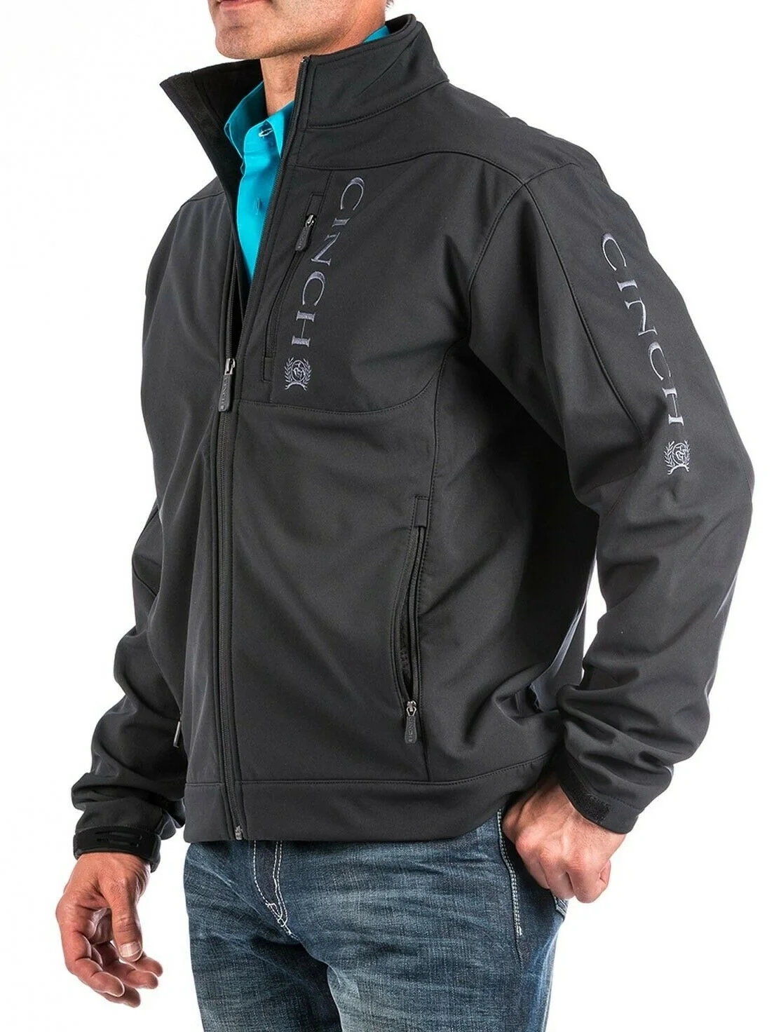 Cinch Men's Black Solid Bonded Jacket