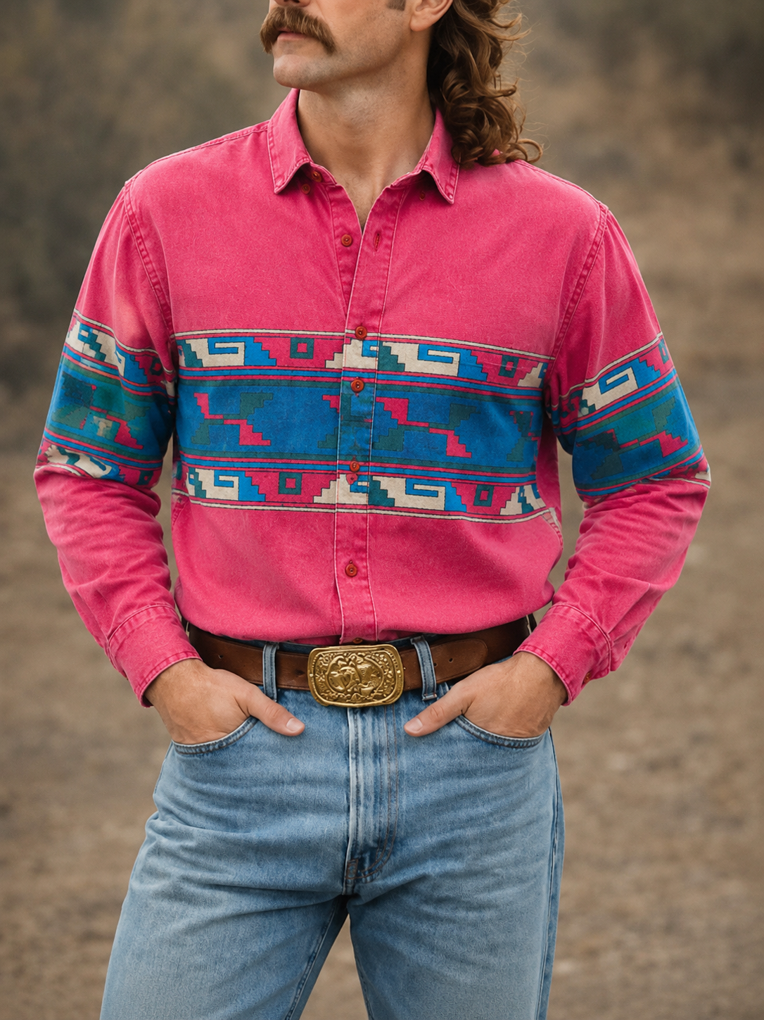 Vintage Striped Western Shirt