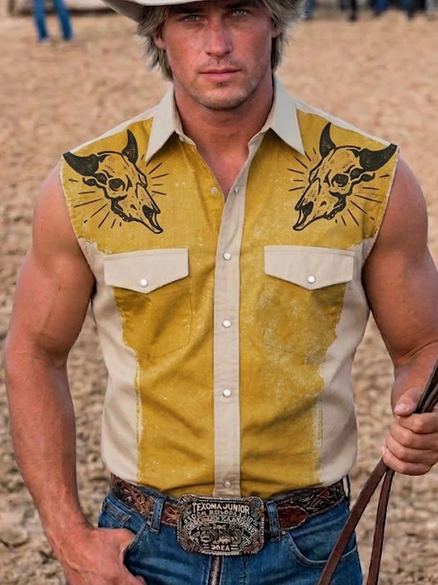 Cow Skull Western Cowboy