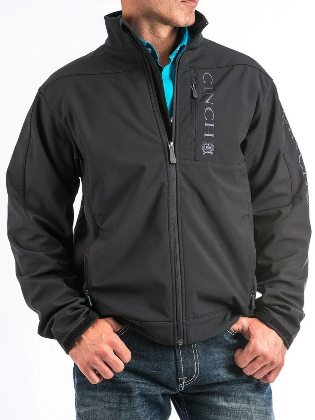 Cinch Men's Black Solid Bonded Jacket