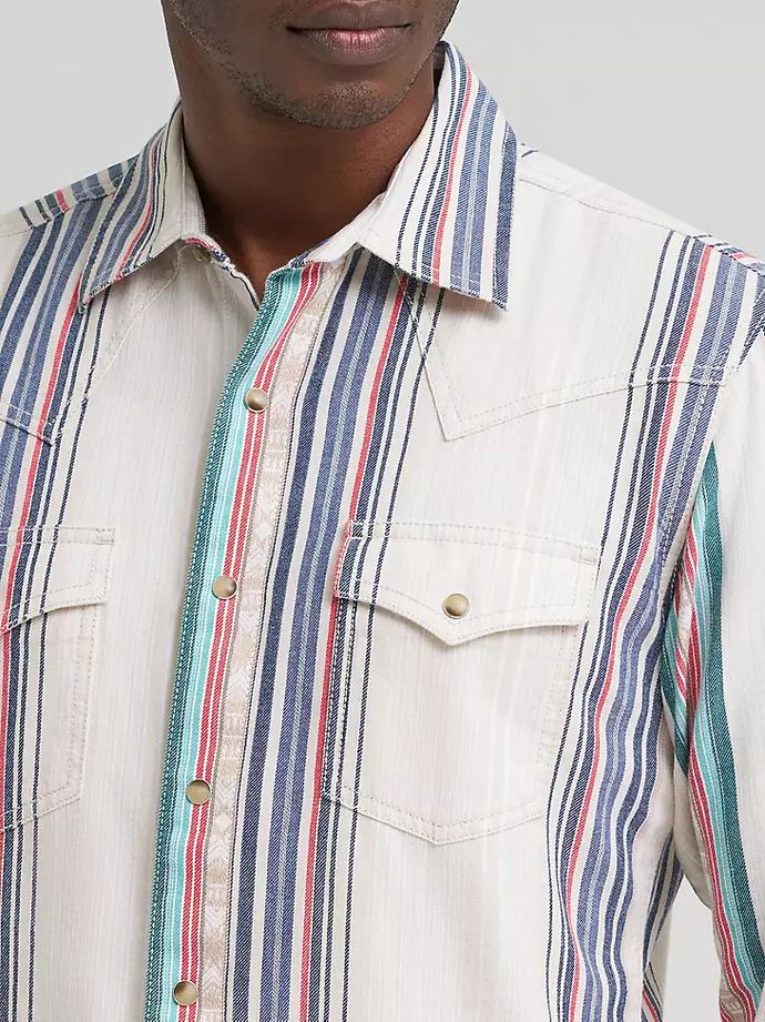 Men's Retro Striped Long Sleeve Shirt