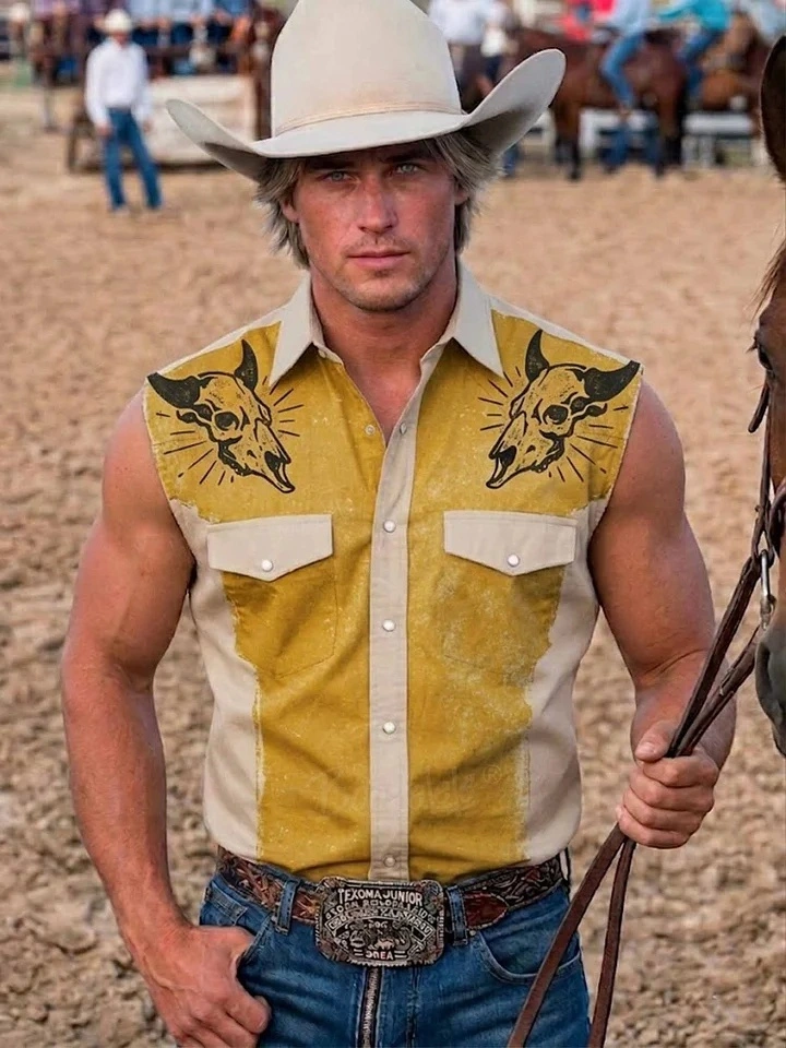 Cow Skull Western Cowboy