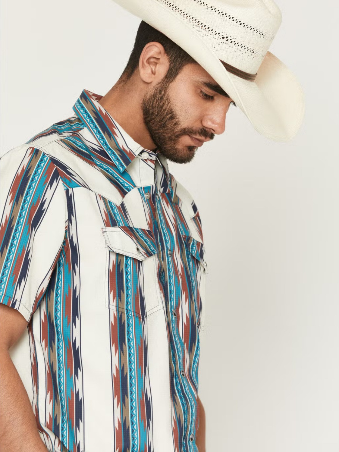 Men's Guadalajara Southwestern Striped Short Sleeve Snap Performance Western Shirt