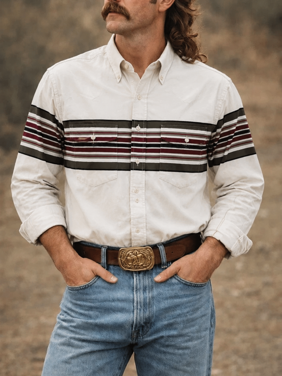 Vintage Striped Western Shirt