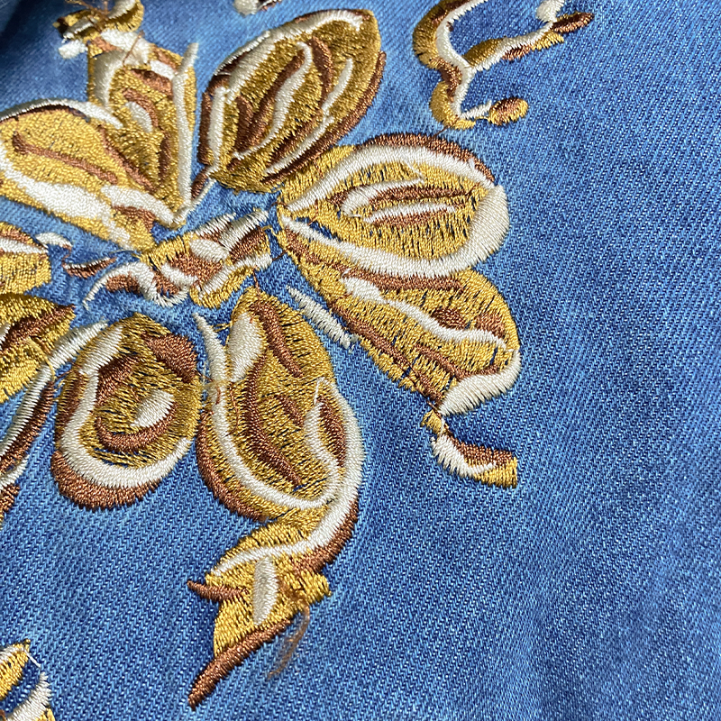 Men's Summer Fashion Casual Classic Western Style Tencel Denim Embroidered Jumpsuit MTA1244D2K