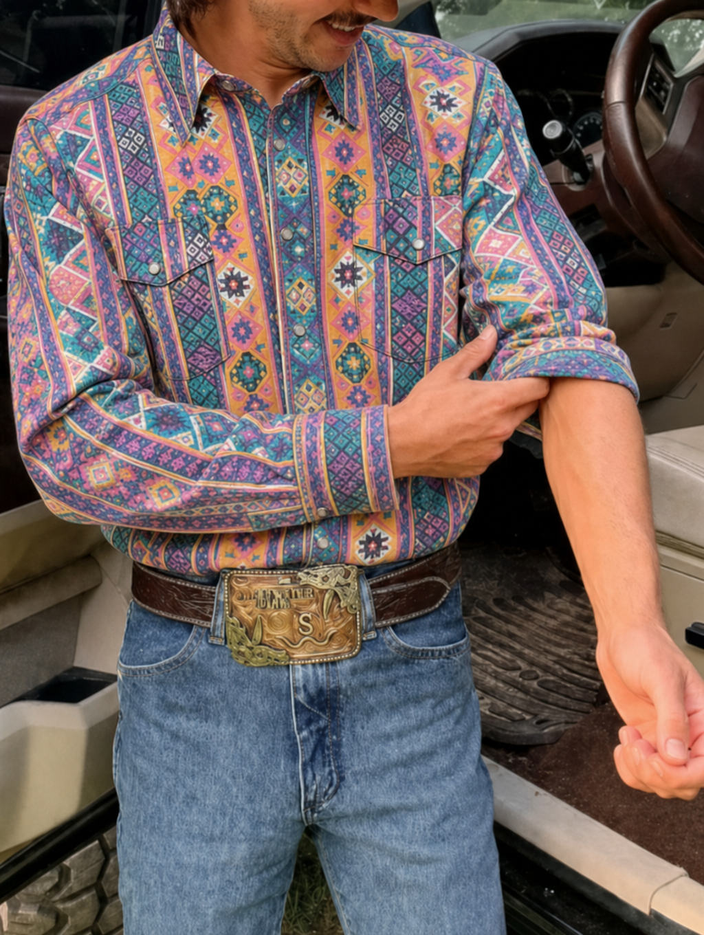Vintage Striped Western Shirt