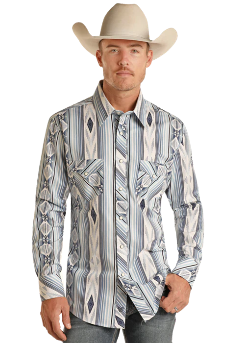 Stripe Long Sleeve Western Shirt