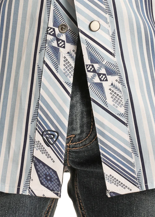 Stripe Long Sleeve Western Shirt