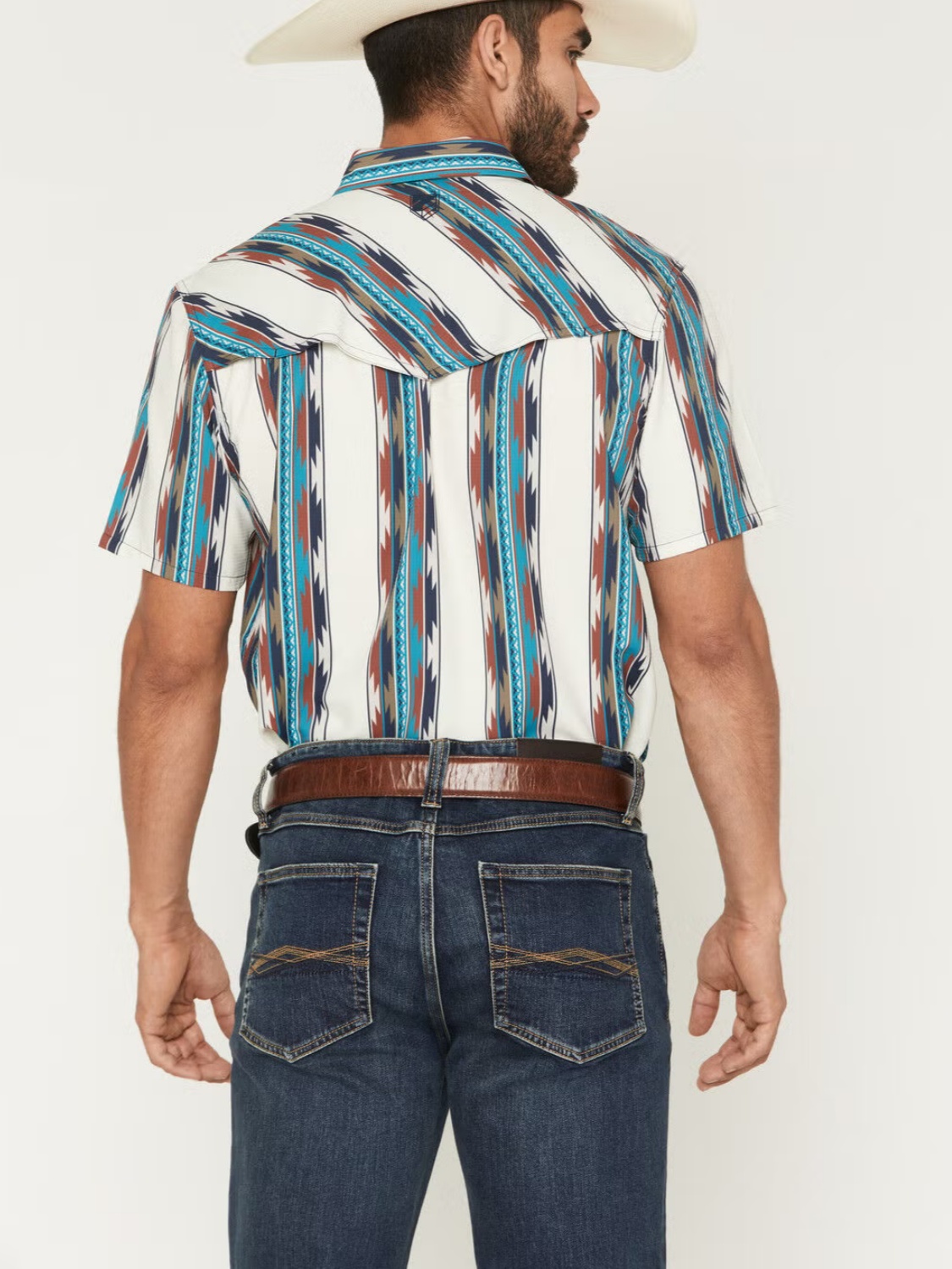 Men's Guadalajara Southwestern Striped Short Sleeve Snap Performance Western Shirt