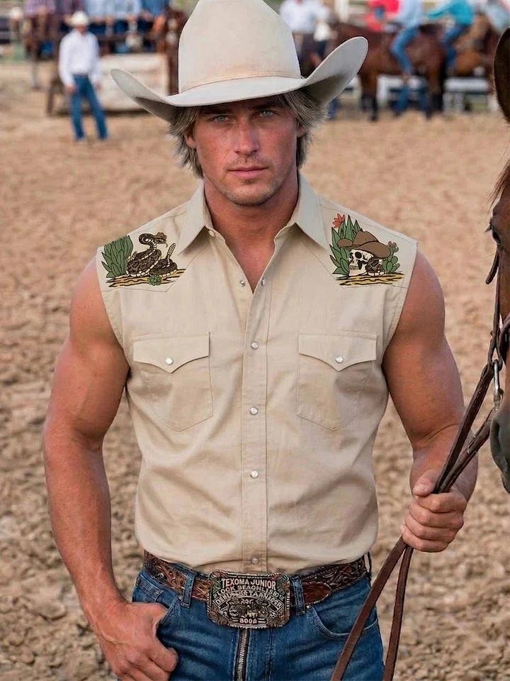 Desert Snake Skull Western Cowboy