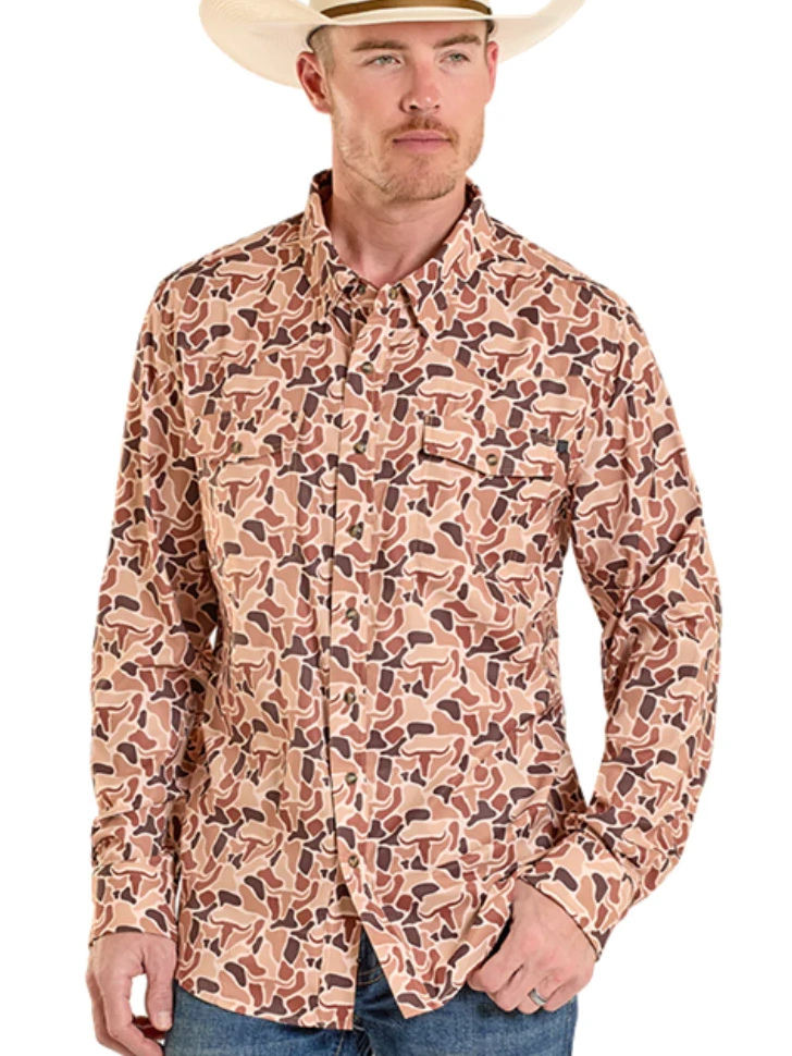 Rock & Roll Denim Men's TEK Camo Printed Western Snap Shirt