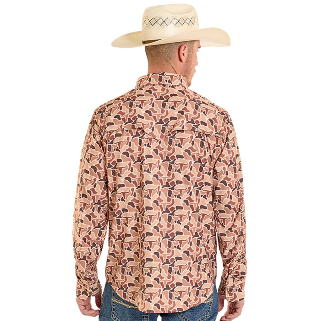 Rock & Roll Denim Men's TEK Camo Printed Western Snap Shirt