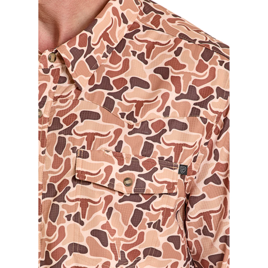 Rock & Roll Denim Men's TEK Camo Printed Western Snap Shirt