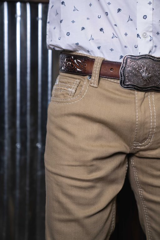 Khaki Slim Fit Revolver Straight Stretch Jean