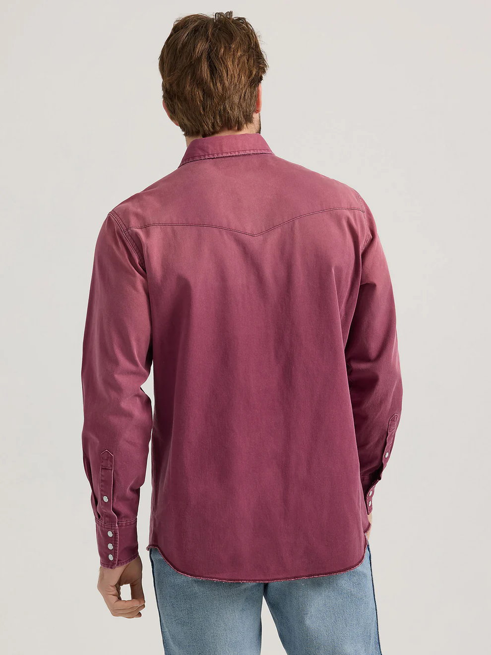 Men's Washed Burgundy Western Button Down Shirt