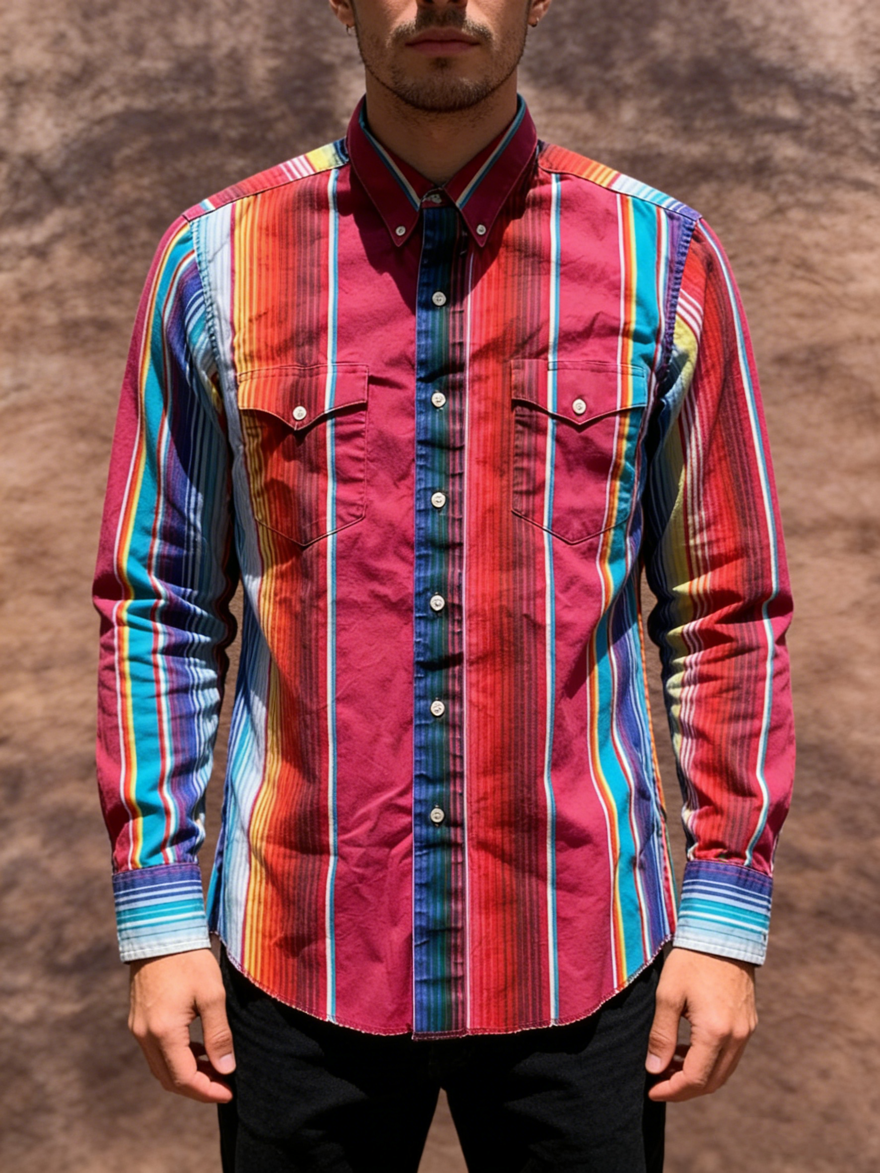 Vintage Striped Button Brushopper Shirt2