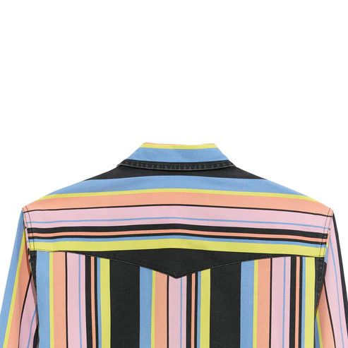 Vintage Inspired Multicolor Striped Western Cowboy Shirt